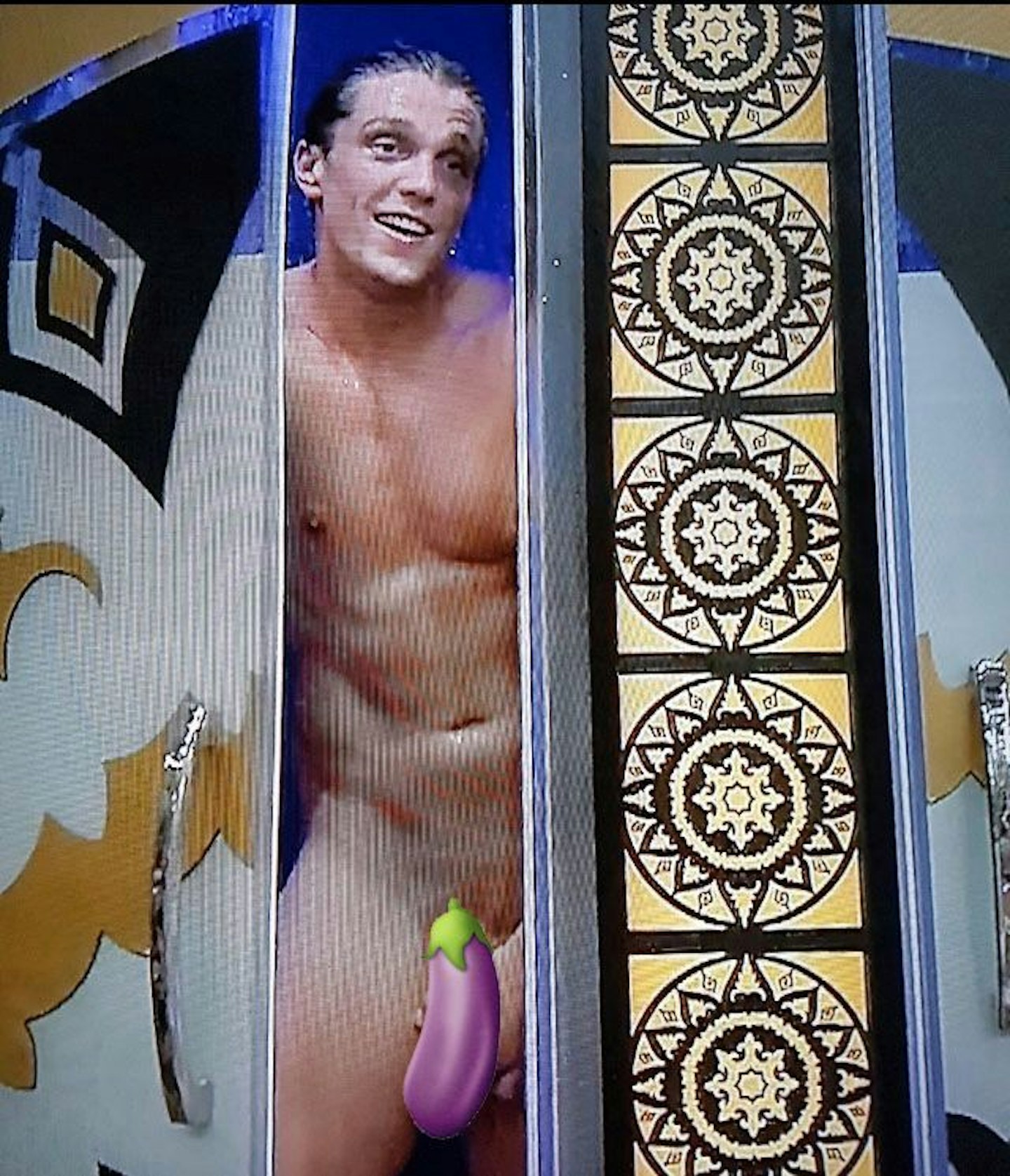 Lewis Bloor in the shower